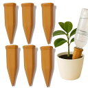 HWSHOW自動水やり自動給水器植物水やり自動留守自動水やり器長期不在も安心陶器ペットボトル対応挿すだけ鉢植え7-15号鉢用取扱説明書付6本入