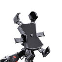 TRkin自転車スマホホルダー防振片手操作脱落防止角度調整制振360度回転オフロード自転車用携帯スタンド脱着簡単スマートフォン固定用4.5-7.1インチ対応多機種(ブラック)