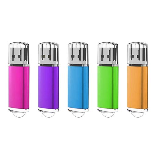 EASTBULLUSBメモリ16GB5個セットフラッシュメモリーUSB2.0フラッシュドライブキャップ式防塵性能優れストラップ付きLEDライト付き(16GB5色)