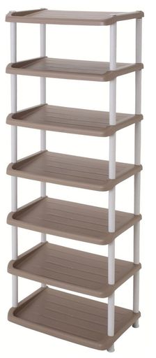 和泉化成シューズラック7段組立式Sダブルチョコ(50.3x31x高131.3cm)