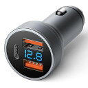 車載充電器シガーソケットusbカーチャージャーPSE認証済【2つUSBQC3.0ポート+1つPD36Wポート・電圧計】iPhone13急速充電12V・24V車対応スマホ急速充電iPhoneiPadSamsungGalaxyなと対応