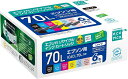 エコリカエプソンIC6CL70Lさくらんぼ対応リサイクルインク6色パックEC-IC6CL70LA残量表示対応【エコリカ封筒パッケージ】