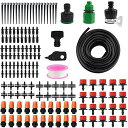 WMYCONGCONG自動散水セット82Ft/25Mホース噴霧ノズル点滴灌漑システムキットドリップ散水給水システム散水ホース点滴ノズル散水用具散水灌漑点滴灌漑キ...