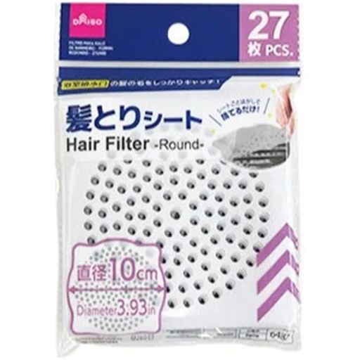 【1袋】髪とりシート(10cmx27枚入り)浴室排水口用丸型粘着タイプシール簡単装着排水口掃除を簡単に便利..