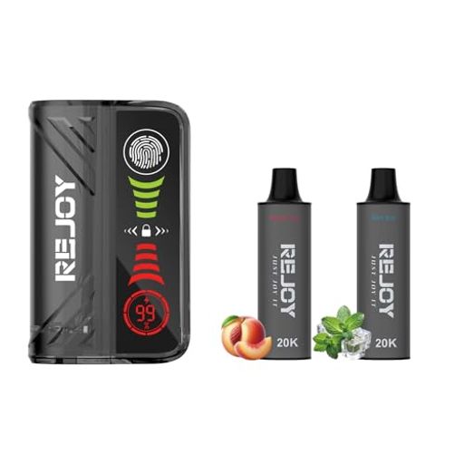 【36000回】電子タバコvapeシーシャ36000回吸引最先端タッチスクリーン搭載バッテリー残量表示エアフロー調整出力調整可能カートリッジ交換可能本体+POD2種セット(アイスミント+ピーチアイ…