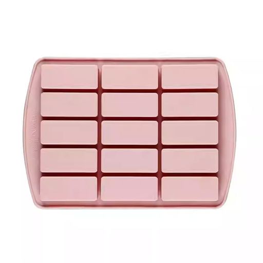 シンプルなシリコンチョコレートモールド15セル長方形シリコンアイストレイケーキ黒糖赤糖用モールド(..