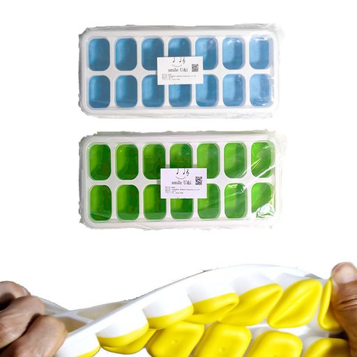 製氷皿x2個氷、蓋付き、【ワンプッシュ】シリコン、アイスキューブトレー、氷作る容器、保存容器、使い..