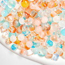 Harovoビーズミックス100g入りガラスビーズ手芸アクセサリーパーツハンドメイド福袋セット(オレンジxブルー)