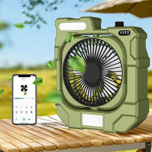 楽天親愛商事キャンプ扇風機アウトドアDCモーター静音USB充電式首振りタイマー付き卓上扇風機USB給電コードレス扇風機小型自動首振りリビング安いおしゃれ省エネバッテリー12800mAh長時間LEDライト付…