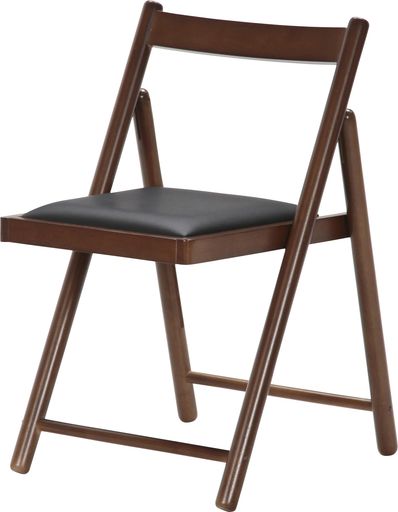 不二貿易折りたたみチェア椅子幅43x奥行53x高さ70cmミディアムブラウン完成品クッション付き天然木軽量持ち運び簡単ミラン95783