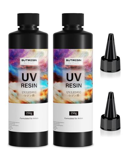 ButiResin レジン液 500g UVレジン液 大容量 ハードタイプ UV-LED対応 高い透明 急速硬化 黄変しにくい DIY レジンアート