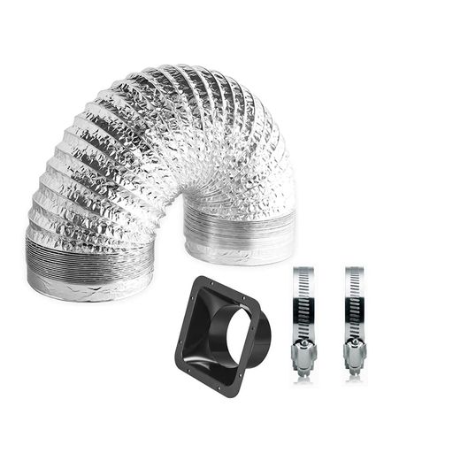 Batreetekダクトホースアルミフレキシブルダクト換気排気ダクト蛇腹ダクト口径150mm長2m付きパイプ用フ..