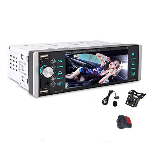 1Din5.1インチカーステレオBluetoothラジオIPSHDタッチスクリーンFM/AM/RDS、AI音声MP3プレーヤー、音..