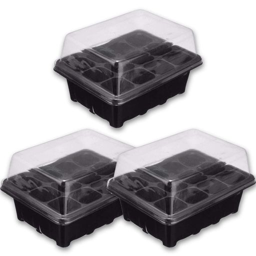 COLORBIRD種まきポット12穴3セット花苗ハーブ植木鉢おしゃれ園芸用品種まき種ブラック