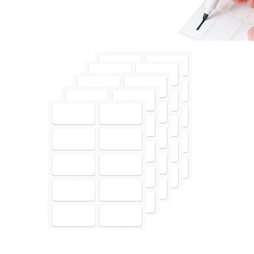 名前シール50枚セット防水手書き名札シール服に貼る布用アイロン接着不要粘着布ラベル学校個人名前ラベル(50*15mm)(3)