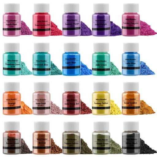 Biuteeマイカパウダー20色着色剤カラー顔料パウダー石鹸作りツールネイルパウダーレジン染料キャンドル..