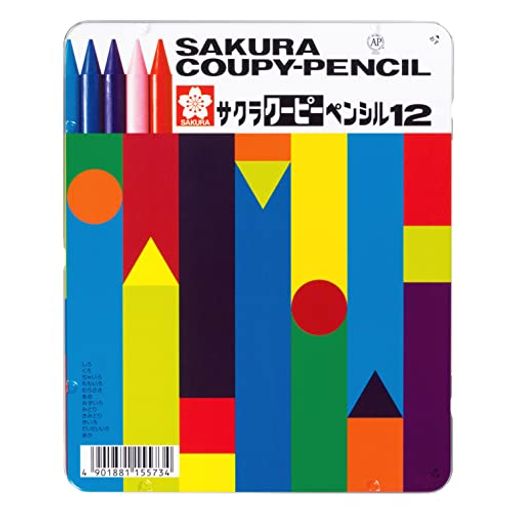 サクラクレパス色鉛筆クーピー12色缶ケース入りFY12