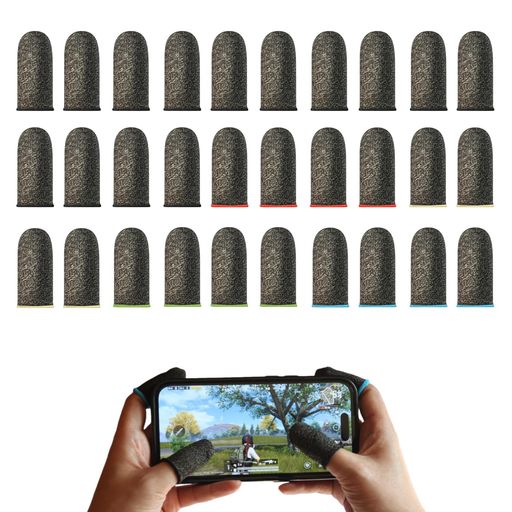 指サック指サックゲーム用スマホゲーム親指コアサック【30個入り超薄銀繊維】可愛い超高感度手汗対策全指対応誤触減少柔らかい手触り滑り止め荒野行動第五人格PUBGMobileCodモバイル十字…