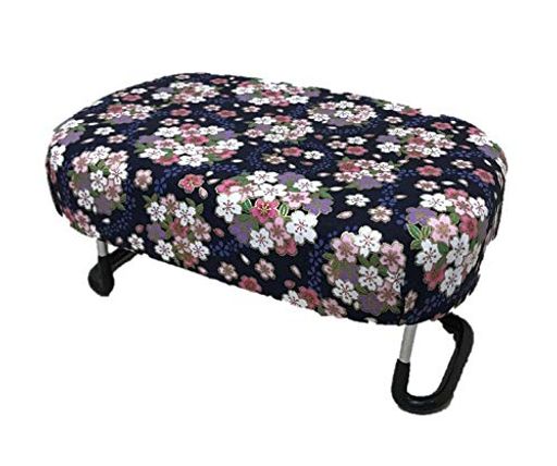 コンパクト正座椅子大折り畳み式(柄)(桜ブーケ紺色調)