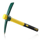 LEONTOOLツルハシつるはしピックマトックバチヅル柄付片手鍬除草マトック鍬くわ農業用つるはしポータブルグラスファイバーTPR滑り止めハンドル切断刃付全長380mm防錆ガーデニング園芸鋤…