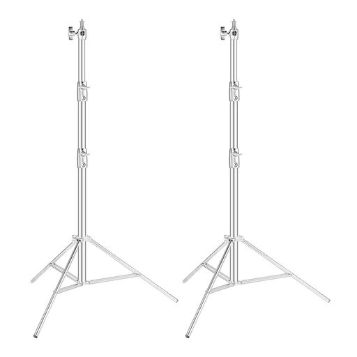 Selensライトスタンドキットステンレスチール製280cm/9ft耐荷重15kg1/4-3/8ネジ変換高さ調節可能2個セットヘビーデューティライトスタンドスタジオ撮影ソフトボックスモノライトなど対応