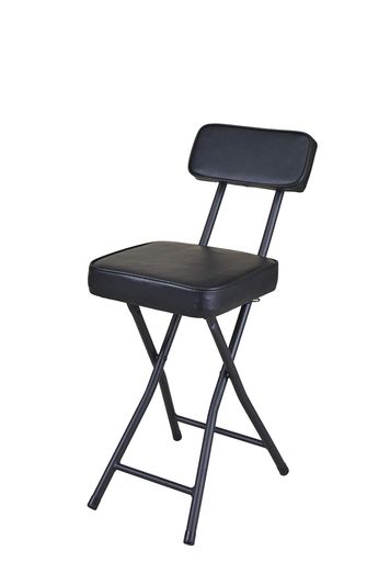 【BLKP】パール金属折りたたみパイプチェアスクエア限定マットブラック高さ73.5cm背付コンパクト椅子BLKP黒N-7730