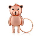 オモシロUSBメモリ熊模様BEARキーホルダー付き両用タイプ32GB(ピンク)(2)