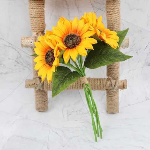 Lakymisyひまわり造花花束人工観葉植物ブーケ枯れない花シルク造花INS写真撮影お祝いプレゼントインテ..