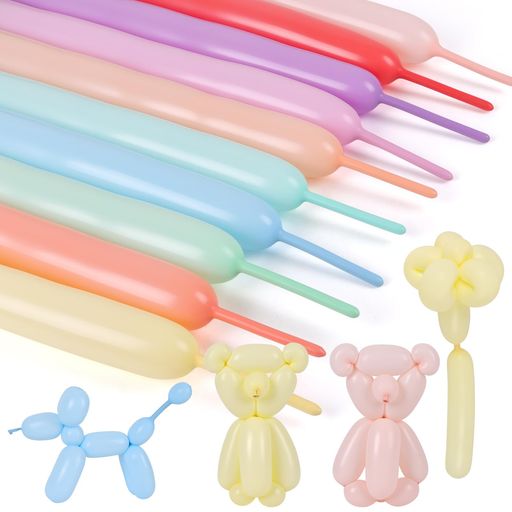 CCINEEバルーンアート細長風船マジックバルーンマカロンカラー50PCS混色ツイストバルーン極厚細長型パーティー飾り付けお祝い用誕生日(Macaronカラー50PCS)