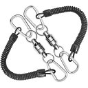 Wliknマグネットリリーサー耐荷重5kg2枚セットマグネットフック磁石キーホルダーアルミ合金アウトドアキャンプ登山釣りカラビナ2個スプリングコード付き
