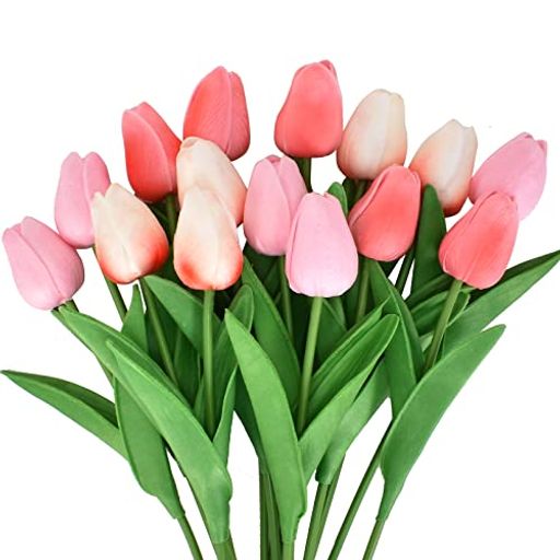 造花チューリップピンクチューリップ花束造花アートフラワーリアルタッチチューリップ花瓶造花チューリ..