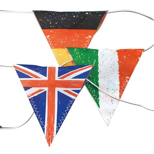 SPICEOFLIFE(スパイス)ガーランドファンファンLEDバナーワールドフラッグ285cm10枚フラッグ電池式防水..