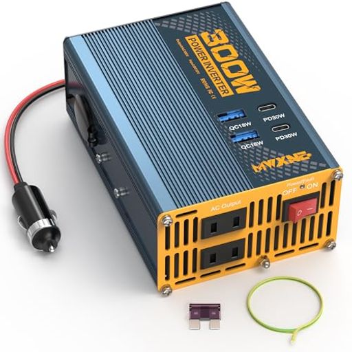 【QC3.0快速充電&7ポート】MWXNE300Wインバーターシガーソケットコンセントカーインバーター12v100vDC12VをAC100Vに変換コンバーター車コンセントシガーソケット車載用充電器コンパクト車載用…