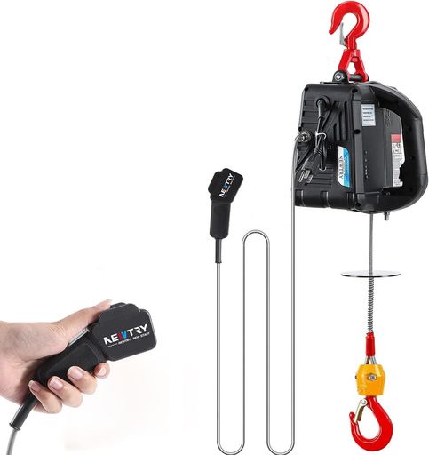 NEWTRY電動ウインチ電動ホイスト小型クレーン巻き上げ機吊り上げ能力100kg1500Wワイヤ制御業務用家庭用..