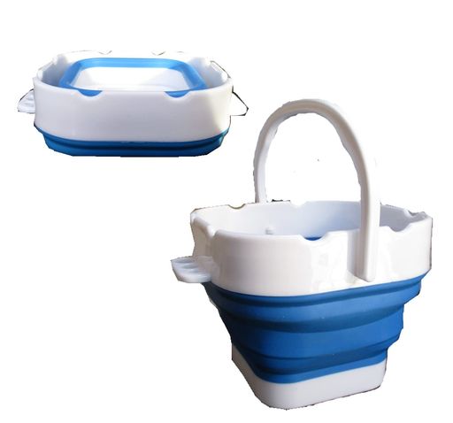 JP-SAKURA折り畳み筆洗いバケツ折たたみコンパクト絵の具パレット筆洗器油絵具セットキャンバス画材(小(青))