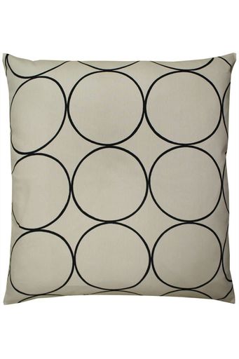 金鵄座布団カバー綿100%日本製おしゃれプリント柄(サークルアイボリー55x59)