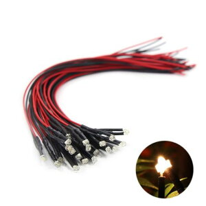ジオラマ電飾にチップLED1.8mm温白色20本入り配線付き抵抗付属電車模型鉄道模型建物模型模型電飾ジオラマ