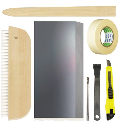襖紙シールタイプふすま紙張り替え道具【ハケ/カッターガイド/カッター/引手外し/引手釘打ち/竹ベラ/マ..