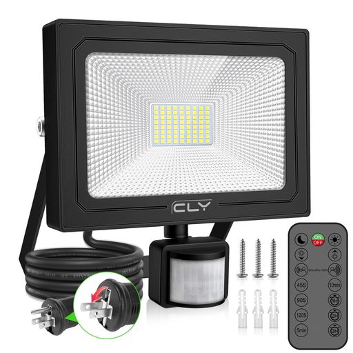 CLYセンサーライト屋外人感センサーライトLED投光器60W昼白色6000LM6500Kフラッドライト超高輝度IP66防水省エネ明るい常時点灯機能リモコン付き屋外屋内設置可能高感度PIRセンサー防犯対策用