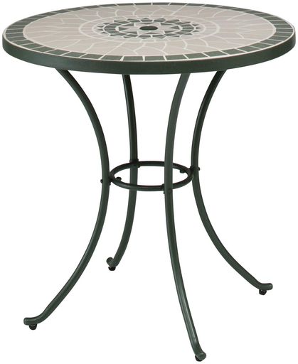 タカショーガーデンテーブルモザイクテーブル30マットグリーンスチールタイルHQパラソル穴あり屋外HQ-M1TG