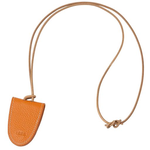 [IROKOHA]本革マスクストラップマスクホルダーマスクチェーンクロシェットメガネホルダーマスクケースレザーネックレス(ブラウン)