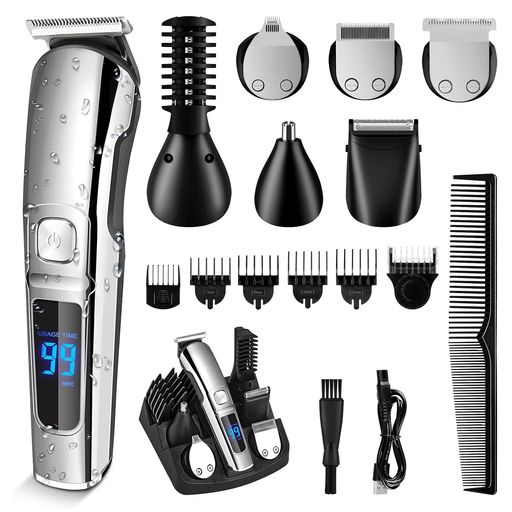 Beedoveボディシェーバーvioシェーバーメンズ1~12mm長さ調整「6ヘッド&2調節可モード&収納ベース付き」むだげ処理シェーバーメンズシェーバー髪/髭/鼻毛カッター全身乾湿両用残量表示旅行…