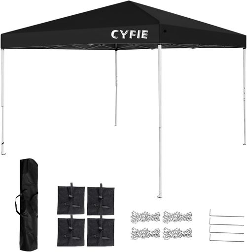 CYFIEタープテント3mx3mワンタッチタープテント高さ3段階調節UV加工高耐水加工日よけ組立簡単持ち運び..