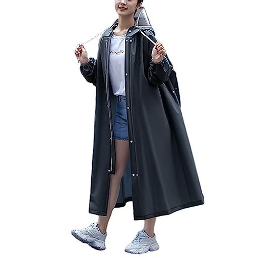 [ヘイナーダン]レインコート自転車レディースメンズレインウェア帽子付きポンチョ雨具カッパレインポンチョロング丈ボタン留め梅雨対策防風防水通勤通学男女兼用バイク登山自転車用