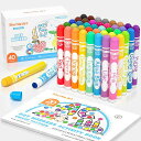 SHUTTLEARTドットマーカーカラーペン40色セット12ML子供用水性洗える塗り絵1冊付き落書き握りやすいお絵かきセット画材遊び道具プレゼント(3)