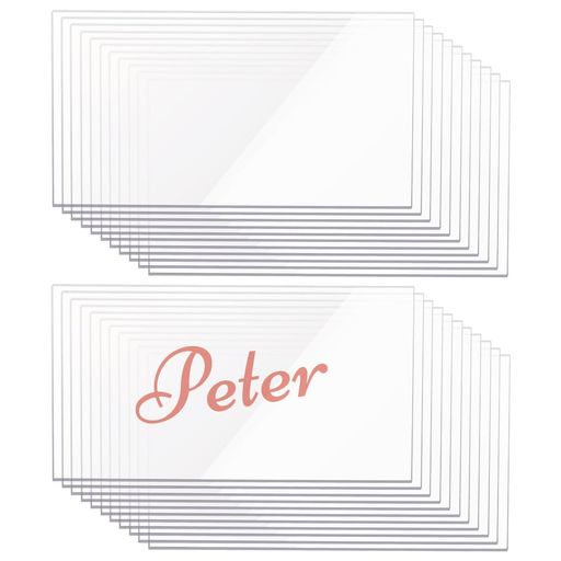 BENECREAT20枚90x49.5x3mm透明アクリル板長方形アクリルシート保護紙付き看板キーホルダー置物クラフト..