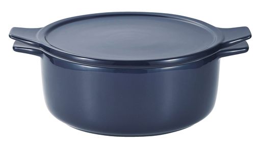 パール金属鍋18cm深型オーブン対応電子レンジ対応レシピ付ネイビーおまかせ!L-1990