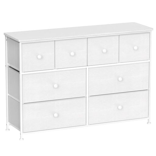 REAHOMEタンス収納チェスト大容量3段8杯布製洋服タンスおしゃれ収納ケース引き出し衣類収納ボックス木製天板付きスチールフレーム多機能変形にくい簡単組立転倒防止(ブラックグレー)