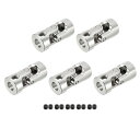 DMiotech5個5mm-5mm内径回転可能ユニバーサルステアリングシャフトUジョイントカプラーL23xD11カプラーコネクターねじ付き3DプリンターCNCマシン用