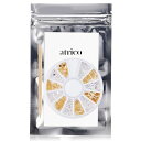 atrico(アトリコ)ネイルパーツゴールド&シルバースタッズ3サイズセット(ケース付・ウッドスティック付)スティックドームカーブ